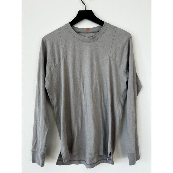 Lunya Restore Long Sleeve Crew Shirt light gray size M - Picture 5 of 9
